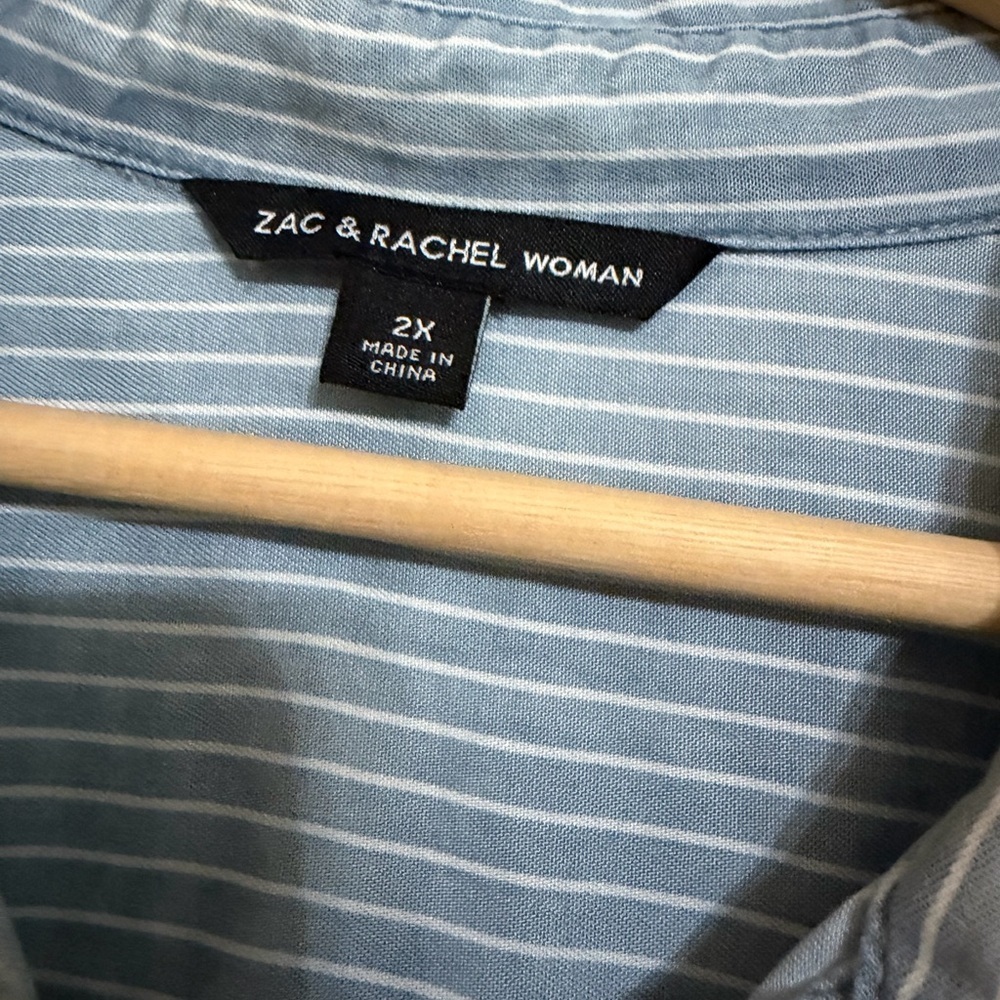 Zac & Rachel Light Blue and White Striped Shirt - Picture 4 of 8